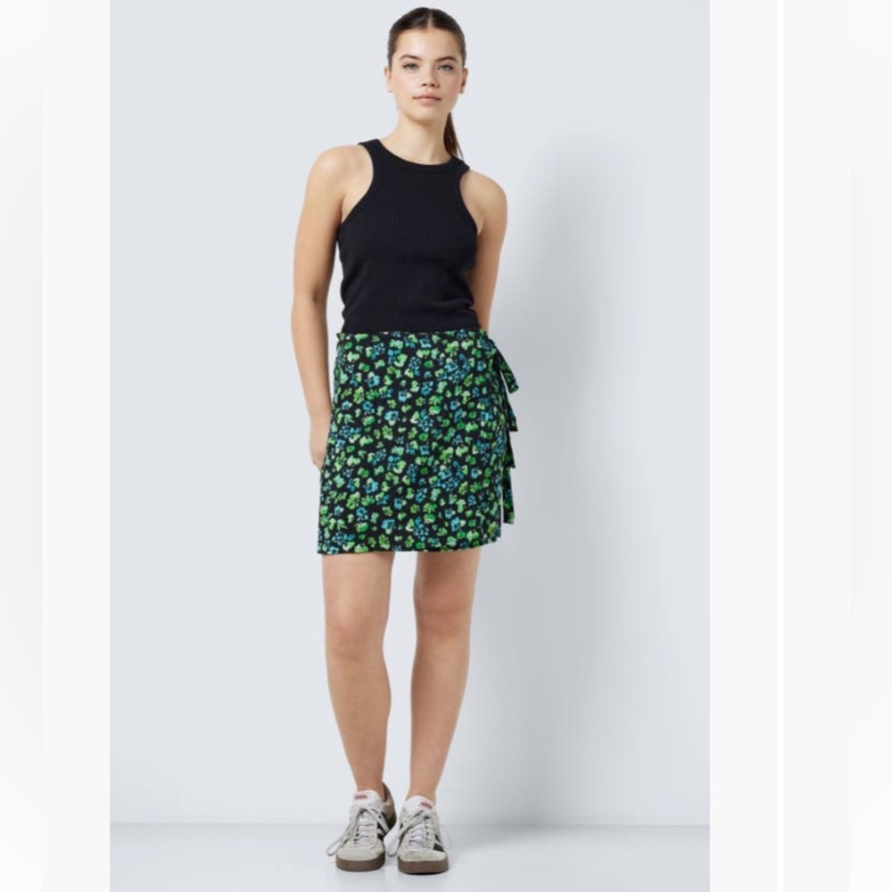 Noisy May Cate High Waist Faux Wrap Miniskirt Small